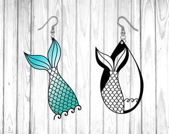 Download Earrings Mermaid Svg Etsy