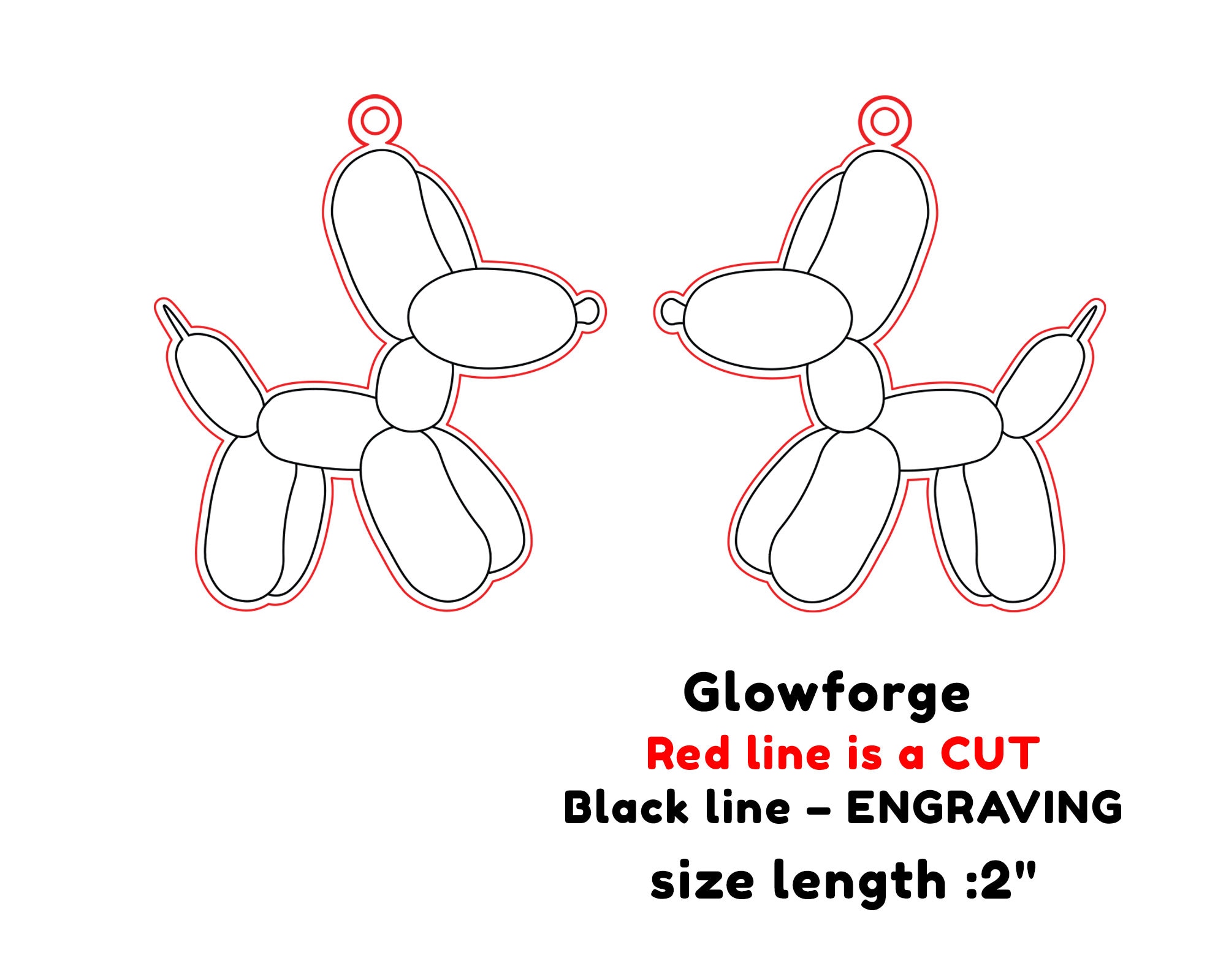 Balloon Dog Dangle Earrings Svg Balloon Dog Svg Dog Dangle - Etsy