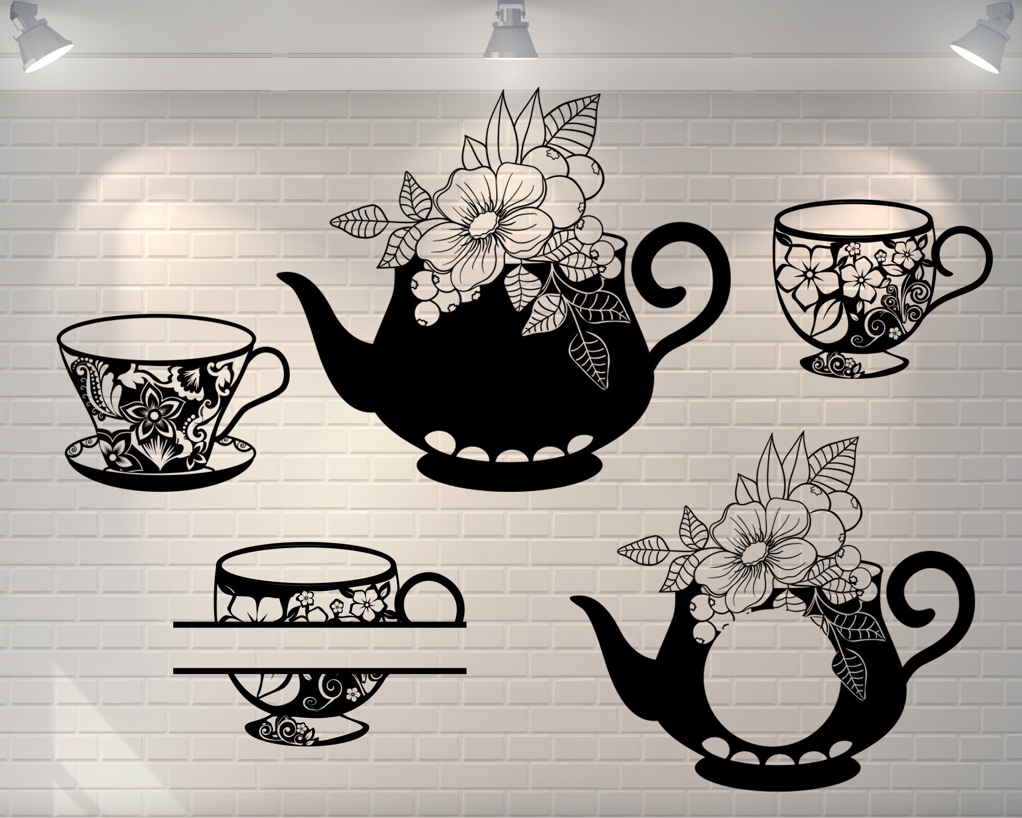 Coffee Tea Svg Cup Svg Bundle Tea Pot Clipart Cut Files Etsy UK