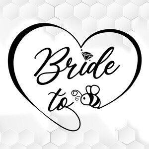 Bruid aan Bee Svg, huwelijk Svg, bruiloft Svg, bruid Diamond svg, bruid svg voor nieuwe bruiden of binnenkort bruiden silhouet SVG EPS PNG Dxf Pdf