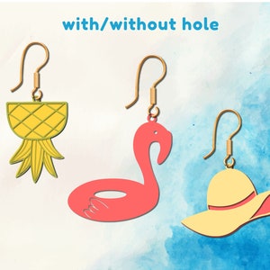 Beach Earring svg flamingo earring svg hat svg pineapple earring svg, Summer earring svg  cricut silhouette cameo SVG eps PNG Dxf Pdf