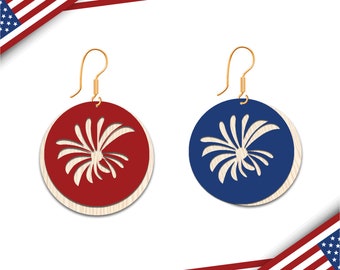 Firework Stacked svg earring 4th July earring svg USA earrings svg Independence Day svg 4th of july earrings cricut silhouette laser cameo