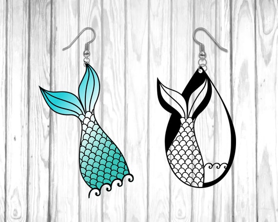 Download Mermaid Earring Svg Mermaid Tail Svg Mermaid Earrings Mermaid Etsy