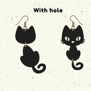 Cat dangle earrings with hole cat lover svg teardrop earring svg Cat Earring svg Clipart for cricut silhouette cameo SVG eps PNG Dxf Pdf image 1