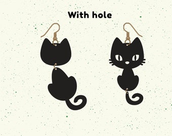 Cat dangle earrings (with hole) cat lover svg teardrop earring svg Cat Earring svg Clipart for cricut silhouette cameo SVG eps PNG Dxf Pdf