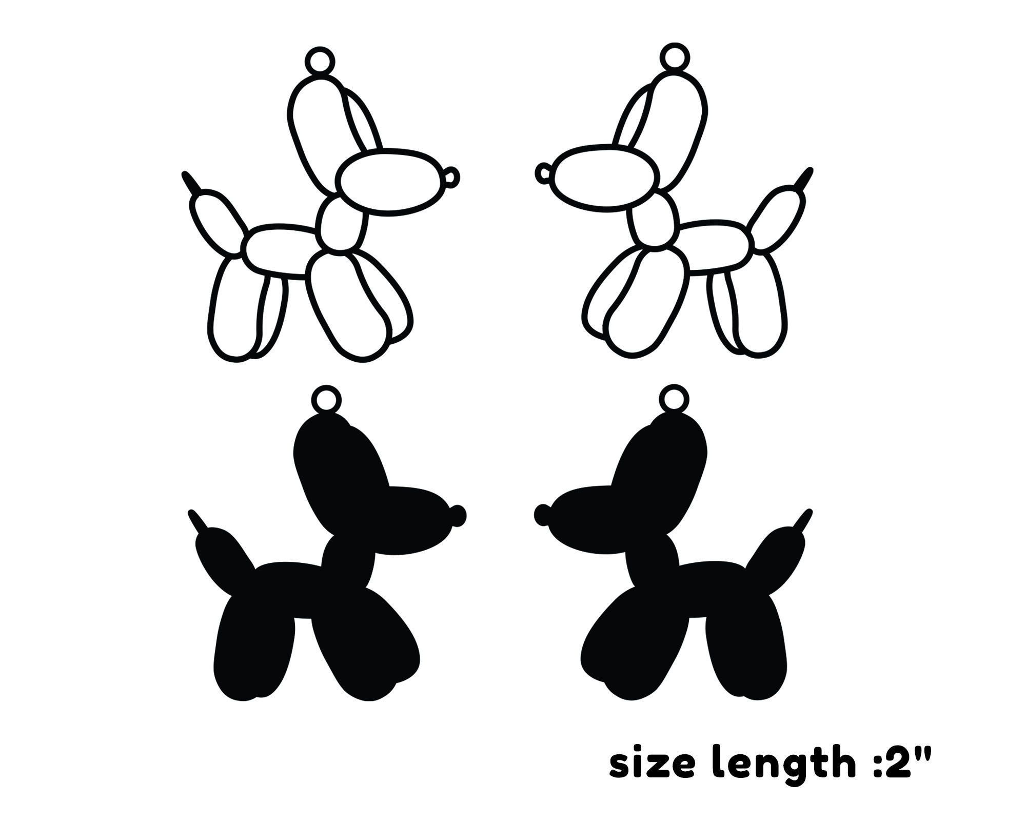 Balloon Dog Dangle Earrings Svg Balloon Dog Svg Dog Dangle - Etsy