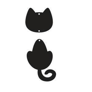 Cat dangle earrings with hole cat lover svg teardrop earring svg Cat Earring svg Clipart for cricut silhouette cameo SVG eps PNG Dxf Pdf image 2