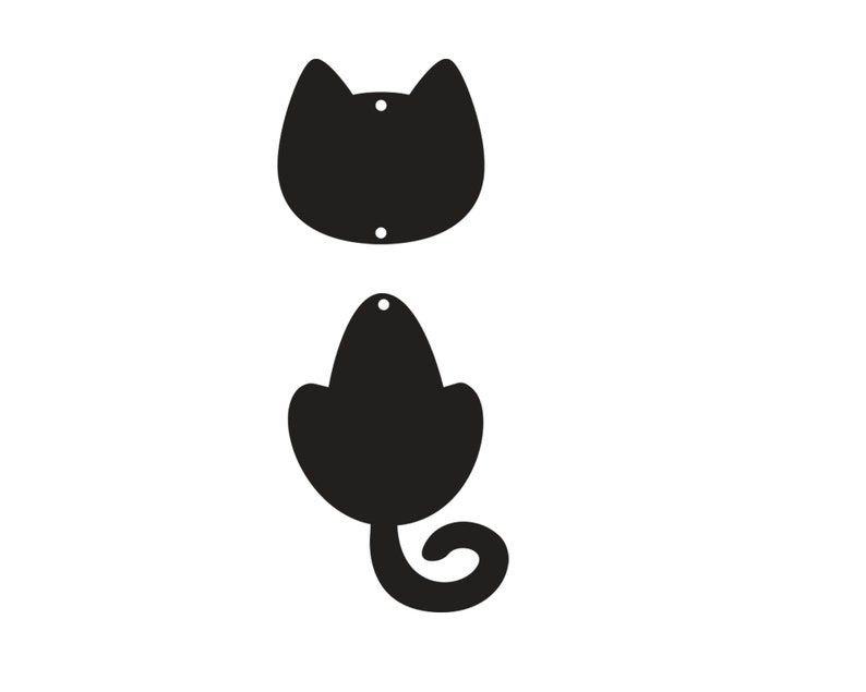 Cat dangle earrings with hole cat lover svg teardrop earring svg Cat Earring svg Clipart for cricut silhouette cameo SVG eps PNG Dxf Pdf image 2