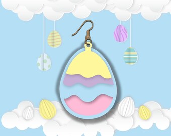 Easter stacked earring svg Layered easter earring svg easter eggs earring Template Bundle Clipart for cricut cameo Svg Eps Pdf Png Dxf Pdf