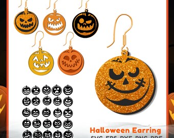 Halloween earring svg, Pumpkin bundles svg, trick or treat,spooky season,cute ghost skull earring svg ,svg, DXF,png,eps,pdf