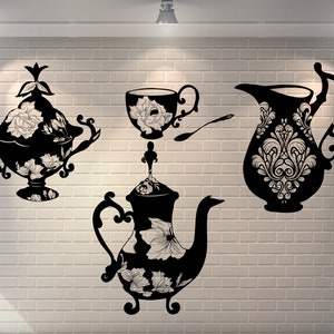 Coffee Tea Svg, Cup Svg Bundle Clipart Cut Files, England Svg, Alice in Wonderland Svg, Cutting files for Cricut and Silhouette