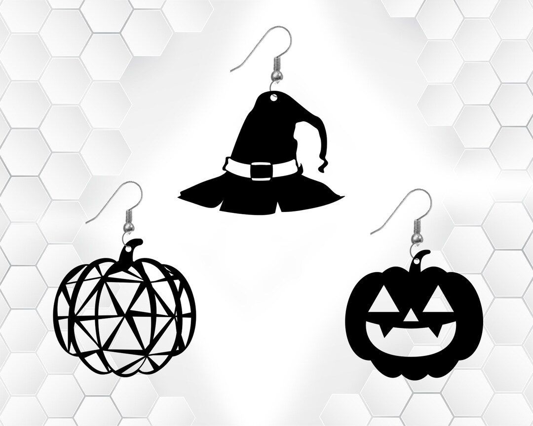 Halloween Earring Svg Polygon Pumpkin Earring Svg Witch - Etsy