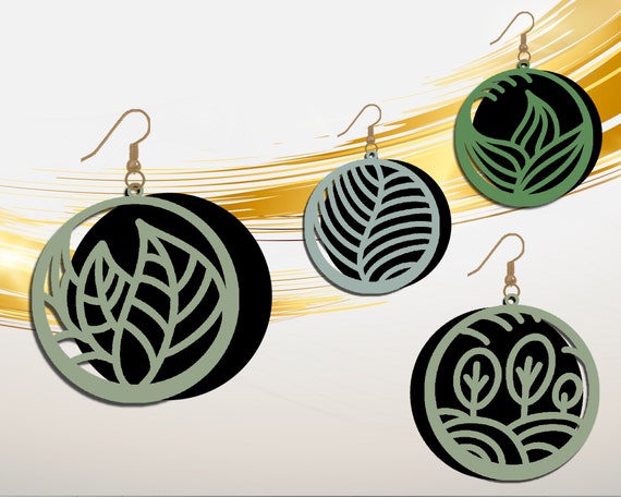 Download Leaf Earring Bundle Leaf Svg Graphic Earring Leaves Svg Leather Template Laser Cut Files Water Pendant Template Jewelry Cut Files Dxf Eps Clip Art Art Collectibles