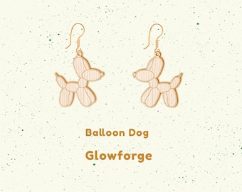 Balloon Dog dangle earrings svg Balloon dog svg Dog dangle earrings Dog lover glowforge svg for cricut silhouette cameo SVG eps PNG Dxf Pdf