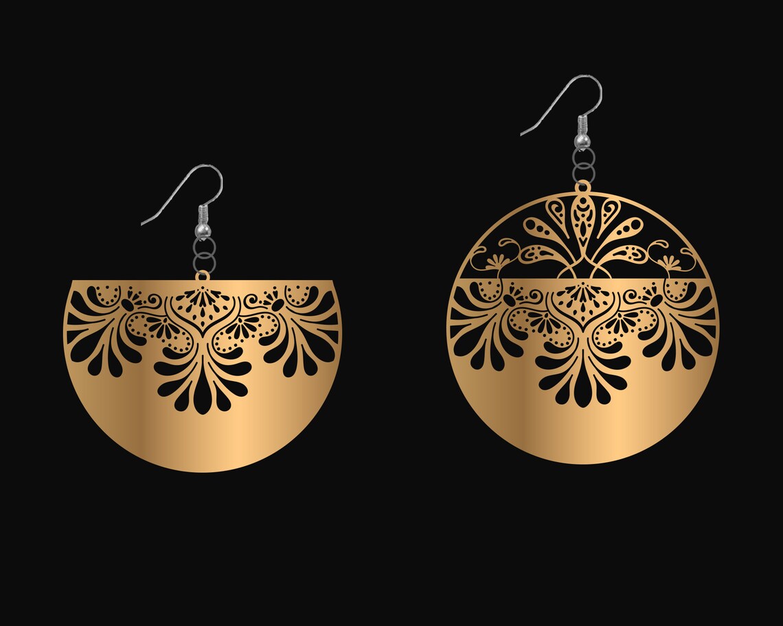 Mandala Earrings Svg Flower Earrings Svg Geometric Earring Svg | Etsy