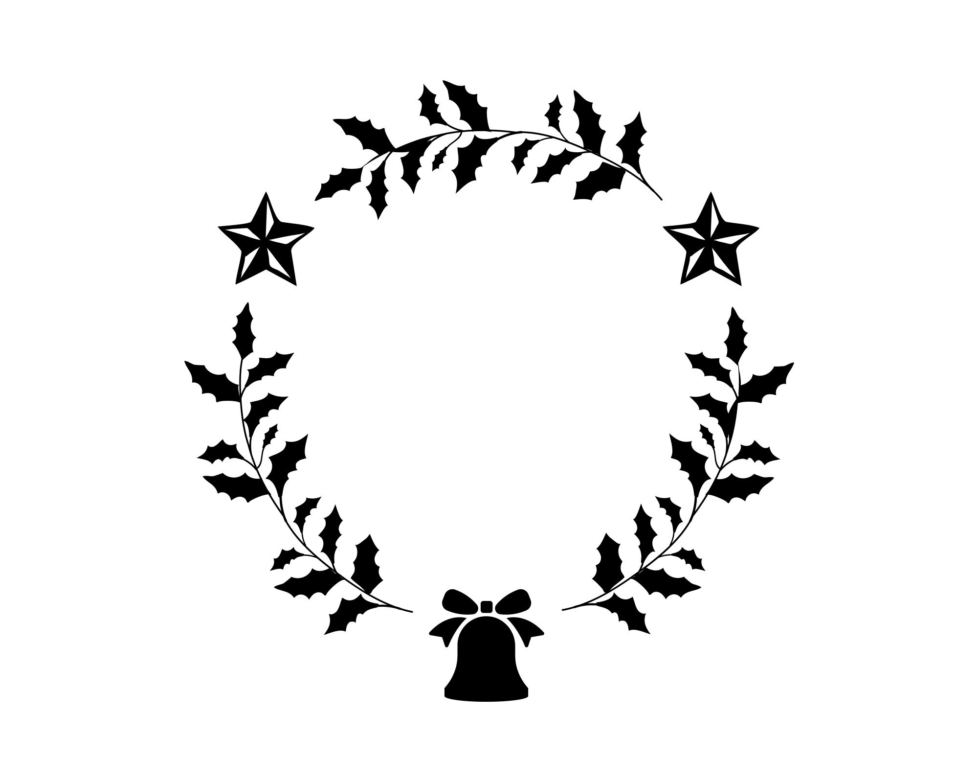 Christmas Wreath Silhouette SVG Christmas Wreath Svg Laurel  Etsy