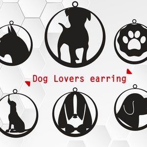 Dog Earring svg bundle Dog lover silhouette Dog earring svg Dog paw earrings  Clipart for cricut silhouette cameo ai SVG EPS PNG Dxf Pdf