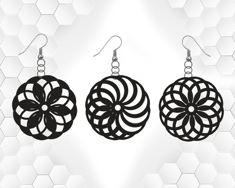 Download Geometric earring svg Flower Earrings svg earrings bundle ...