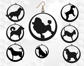 Dog Earring svg bundle Dog lover silhouette Dog earring svg Dog paw earrings  Clipart for cricut silhouette cameo ai SVG EPS PNG Dxf Pdf