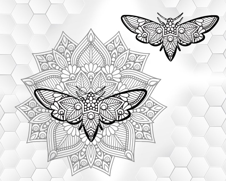 Download Moth Mandala svg insect svg wall art moth svg moth Bundle ...