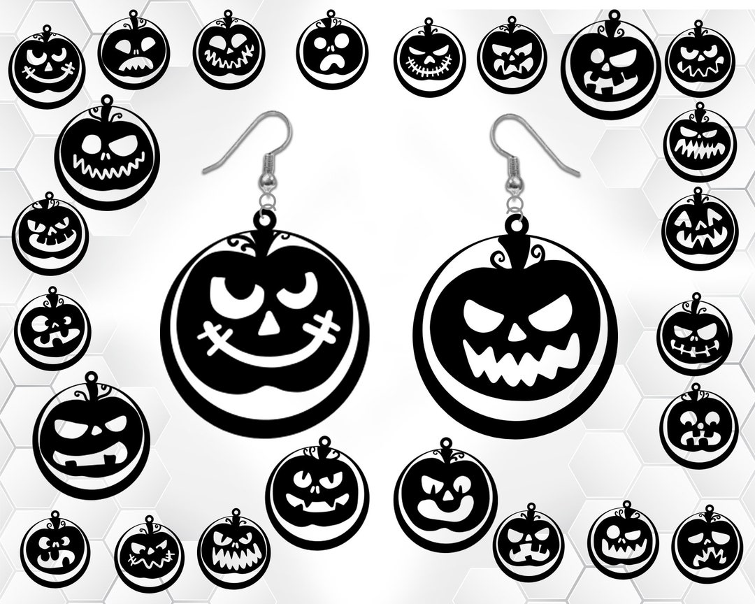 25 Svg Files Halloween Earring Svg Pumpkin Earring Svg - Etsy