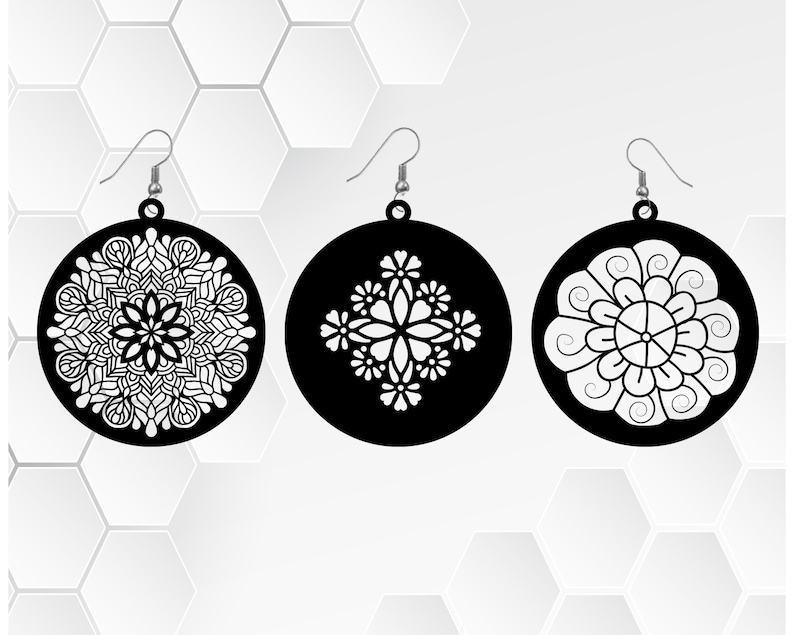 Download Mandala Earrings svg Flower Earrings svg earrings bundle ...