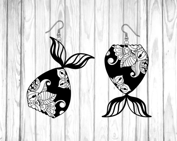 Download Mermaid Earring Svg Mermaid Tail Svg Mermaid Earrings Mermaid Etsy