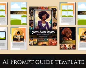 AI Prompt Guide Template Canva for Midjourney, DALL-E, Lexica and More | Canva Prompt Guide | Canva Template for Prompt Guide