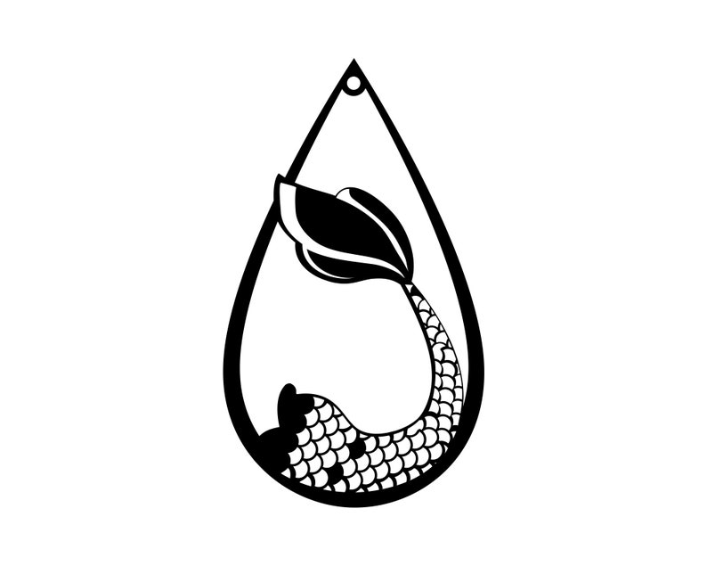Download Mermaid earring svg Mermaid tail svg Mermaid earrings ...