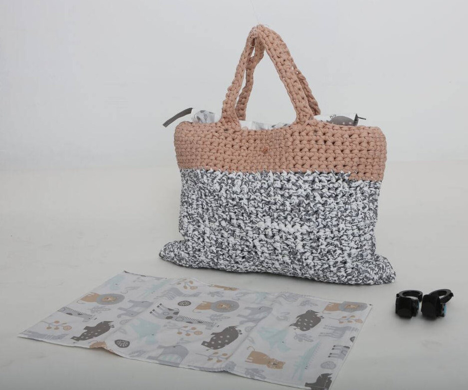 Crochet Diaper Bag Includes 2 Stroller Hooks and the Change Etsy