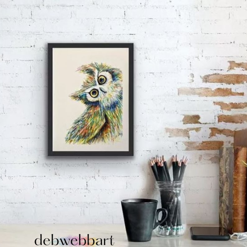 Colourful Quirky Owl Owl Art Abstract Owl Etsy Australia