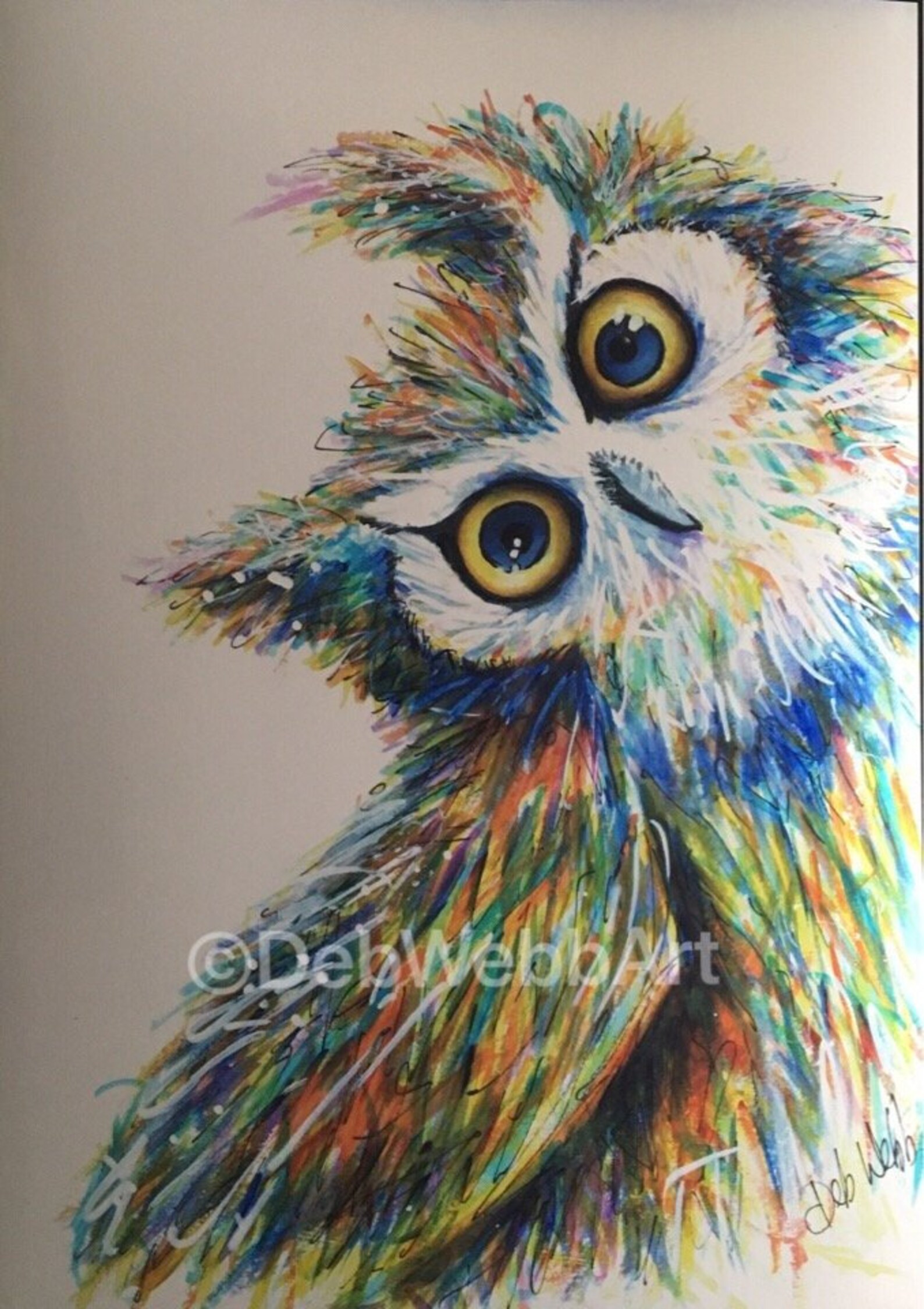 Colourful Quirky Owl Owl Art Abstract Owl Etsy Australia