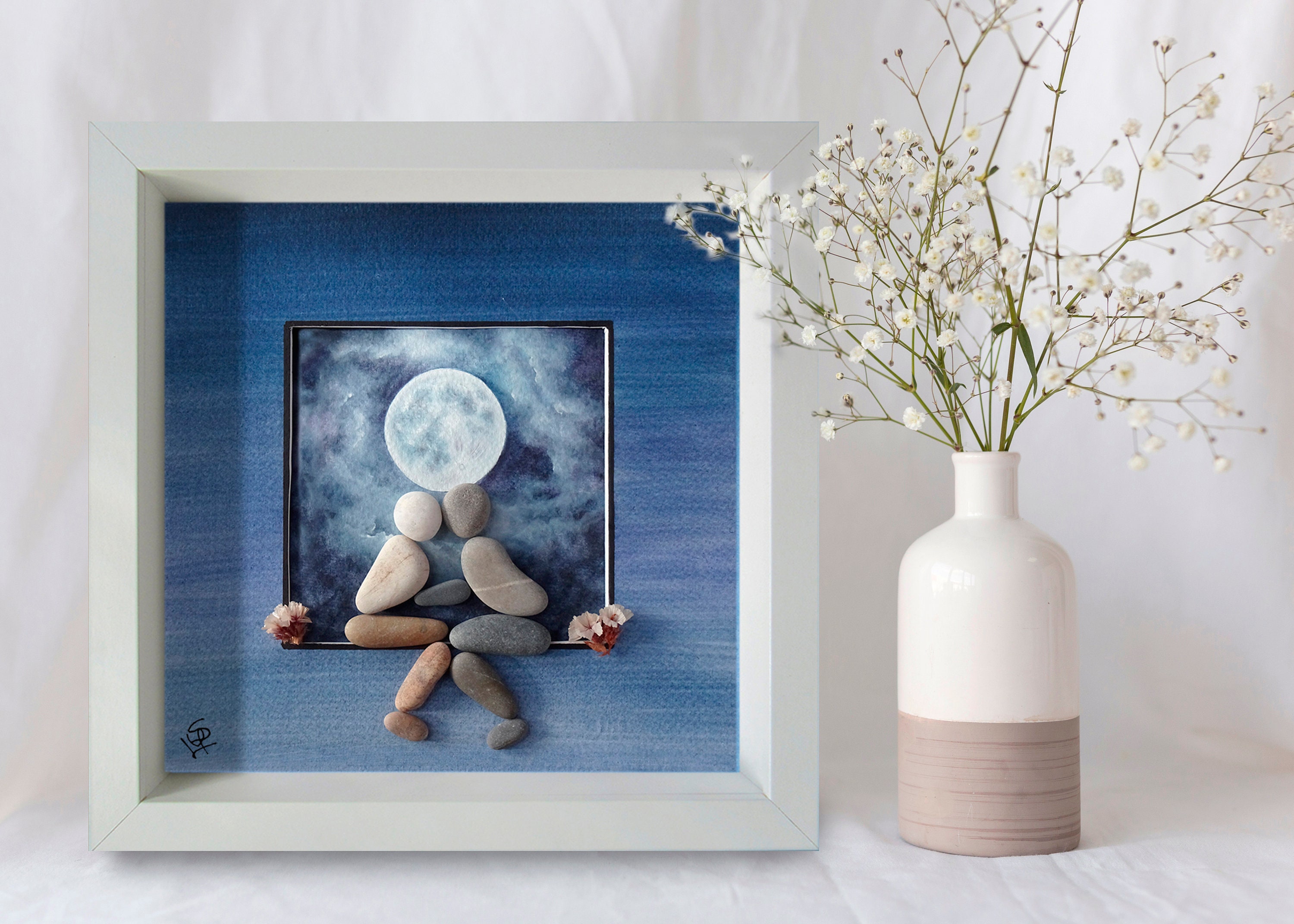 Pebble Art- Couple S'embrassant-