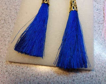 tassle fringe 8cm blue clip on