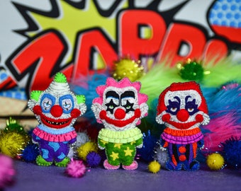 Killer Klowns from Outer Space Creepy Cute Handmade Keychains Horror Evil Clown Movie Art Dolls Killer Aliens Gothic Toys Gift