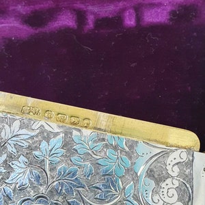 Victorian. Sterling Silver, Card Case, by George Unite. Hallmarked for Birmingham 1887. Mint,condition in Box image 6