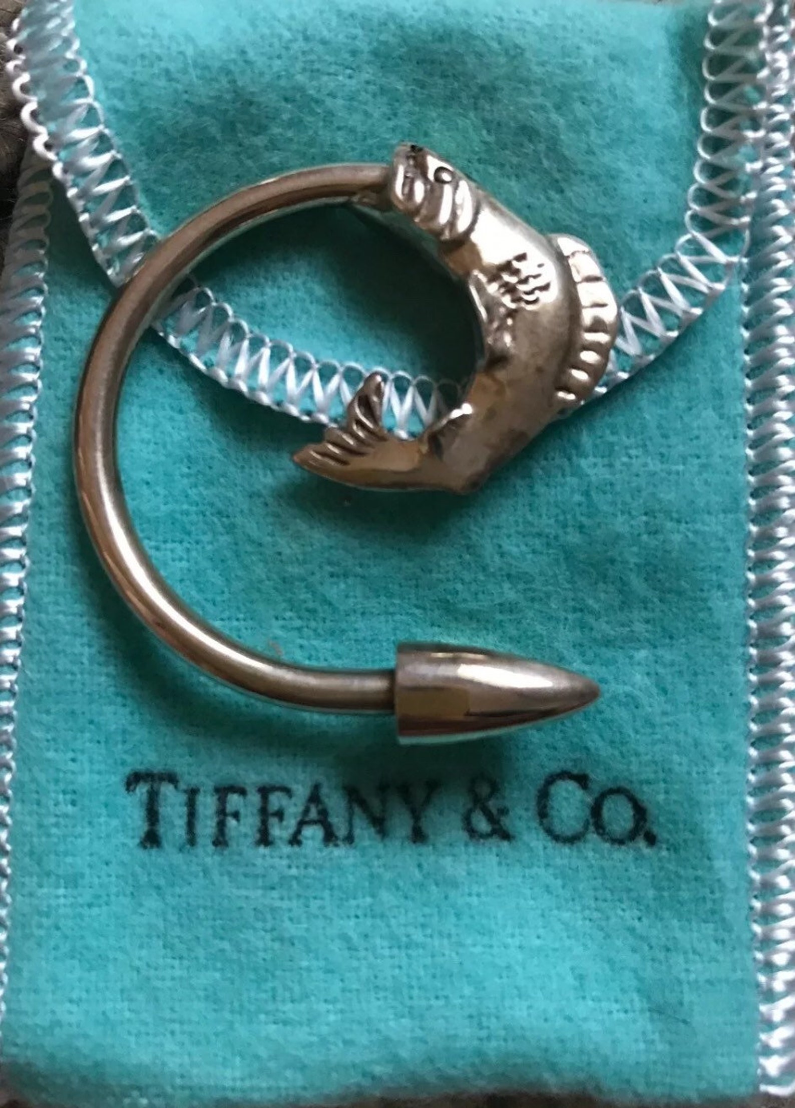 Tiffany & Co. Sterling Silver. Fish Keychain 100