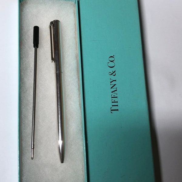 Vintage. Tiffany & Co. Sterling Silver. Ballpoint Pen. with  Box. And spare refill. 100% Authentic
