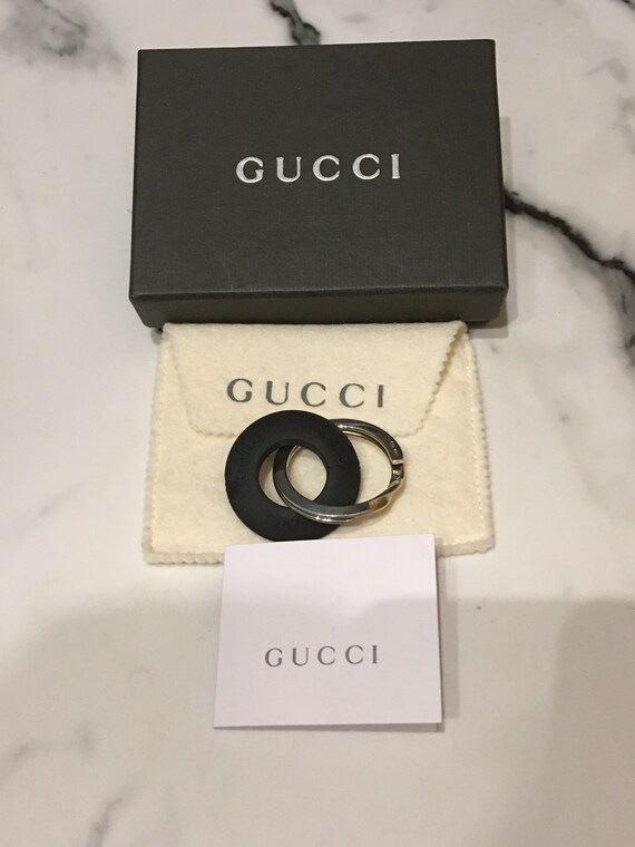 Gucci. Sterling Silver. & Rubber Keychain./ Key Ri