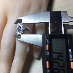 Platinum. Art Deco. Inspired. Natural Sapphire & Sparkling Diamond Ring. Size O. U.S. Size 7.5 image 9