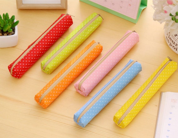 Slim Colourful Pencilcase Pocket Fun Pencil Case School Daily