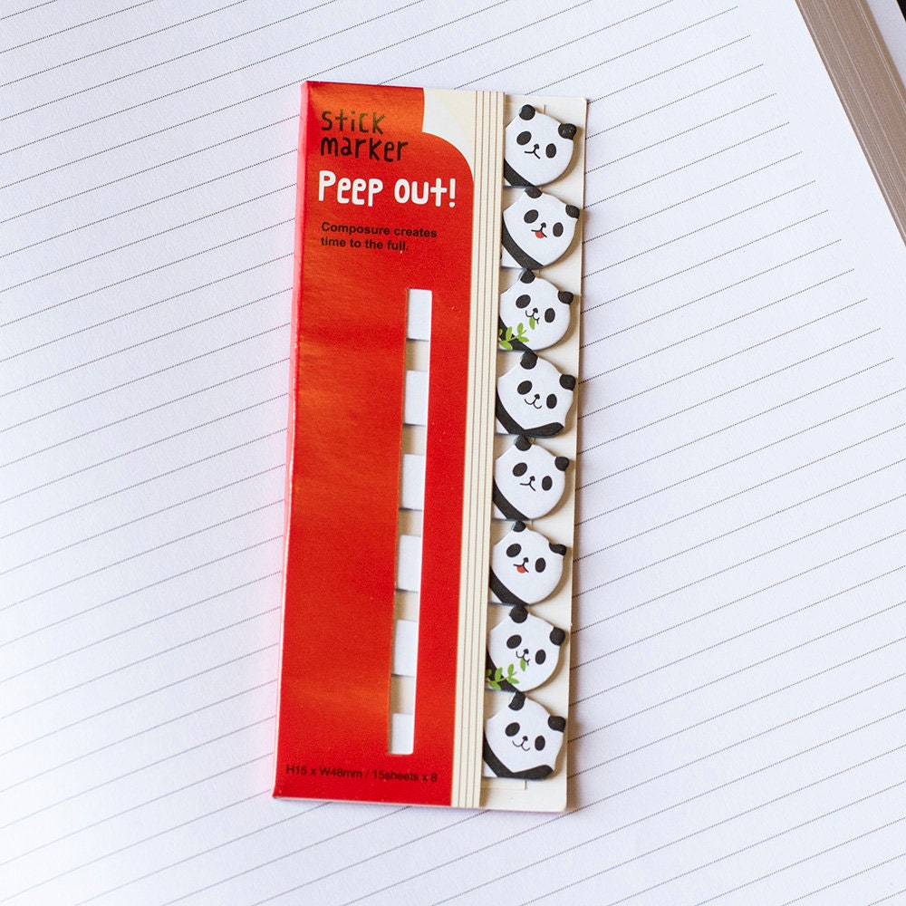 Panda Sticky Notes Panda Page Flags Diary Mark Notes - Etsy UK