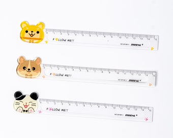 15cm Ruler With 3 Different Styles | Cute Bear Ruler | Cat Ruler