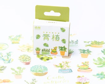 Green Cactus And Plant Sticker Set | Cute Cactus Sticker Pack | Deco Cactus Stickers