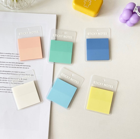 Transparent Sticky Notes in 6 Colours 50 Sheets Sticky Notes