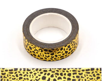 Leopard Gold Foil Print Washi Tape | Gold Foil Washi Tape | Gold Foil Pattern Washi Tape
