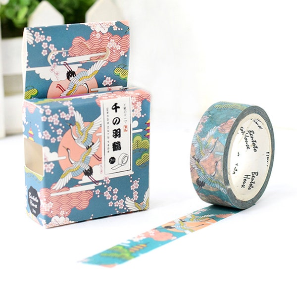 Washi Tape - Oiseaux japonais et motif Sakura | ruban washi | feuilleté Planificateur Washi bande | Craft Washi Tape