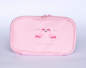 Pink Flamingo Pencil Case | Zip Pencil Case | School Flamingo Pencil Case