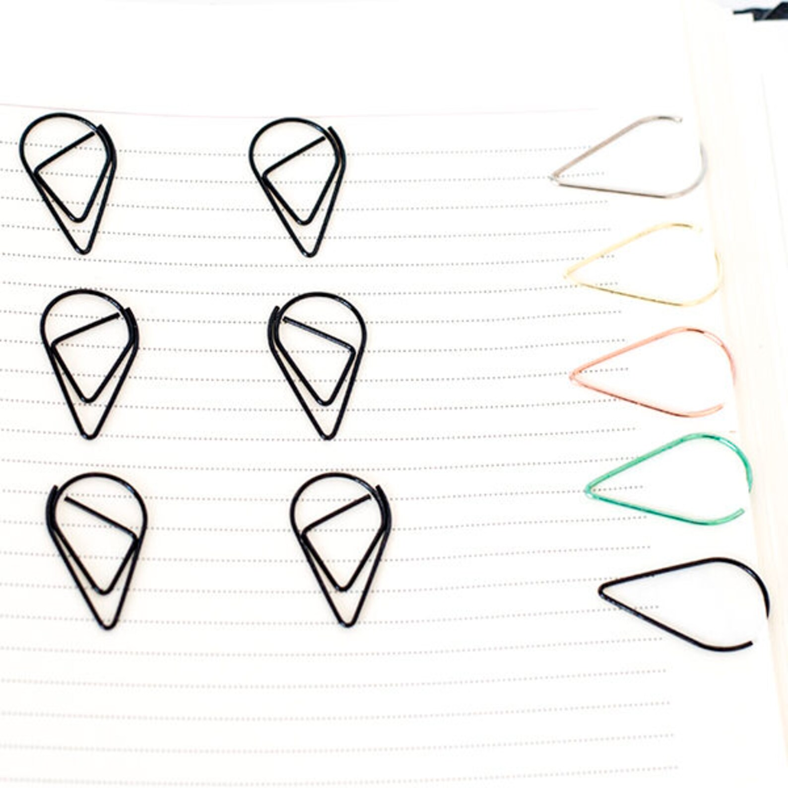 10 Black Paper Clips Teardrop Paperclips Planner Journal Etsy UK