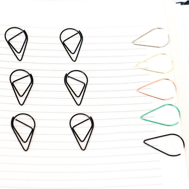 10 Black Paper Clips Teardrop Paperclips Planner Journal Etsy UK